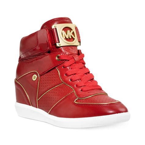 michael kors red high top sneakers|Michael Kors black leather sneakers.